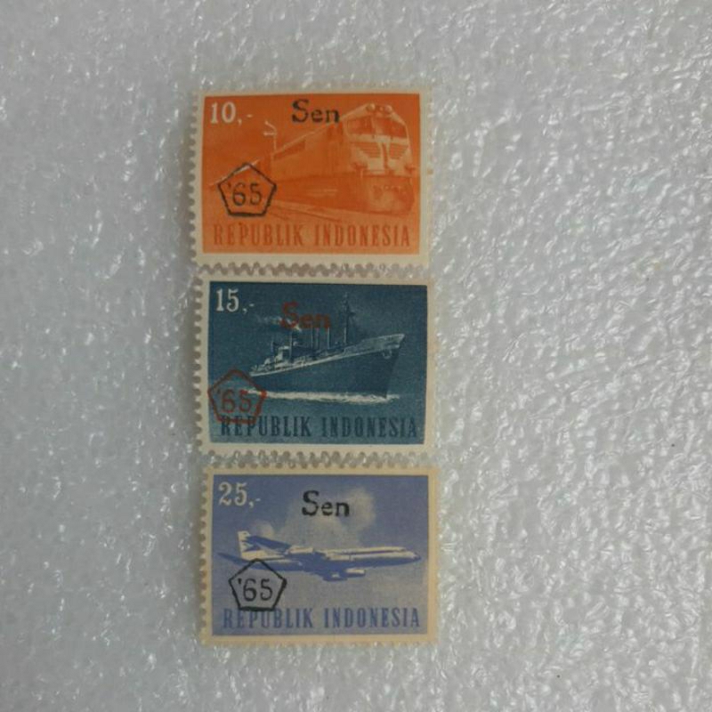 

Perangko CT 1965 65 sen seri transportasi set 3 prangko