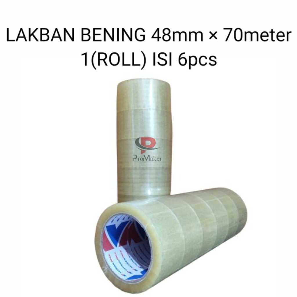 

Lakban Bening Mitran Pack 48mm x 70 Meter Full per Roll (Isi 6 Pcs) – Solusi Praktis untuk Keperluan Pengemasan, Penyegelan, dan Pembungkus Barang