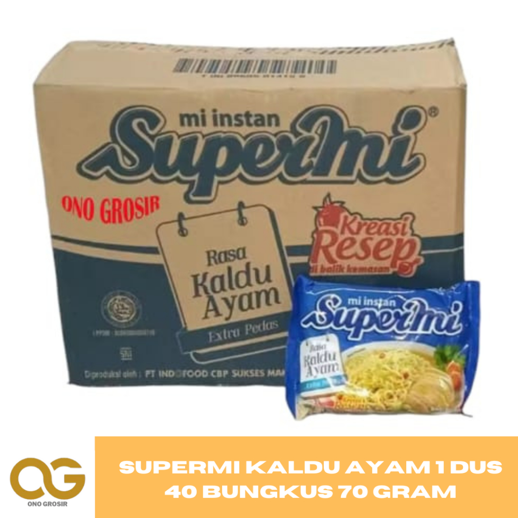 

Supermi Kaldu Ayam 1 Dus 40 Bungkus 70 Gram - ONO GROSIR