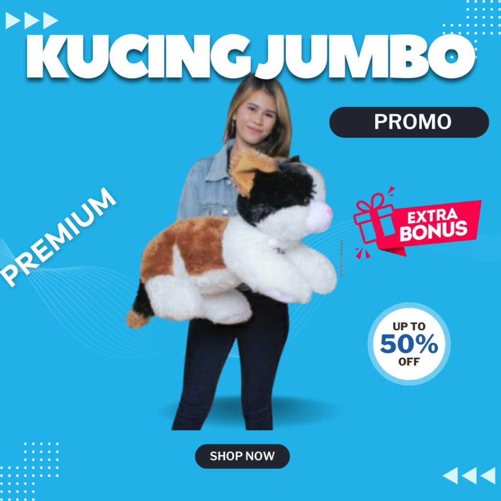 BONEKA KUCING UKURAN JUMBO BULU LEMBUT "SNI"