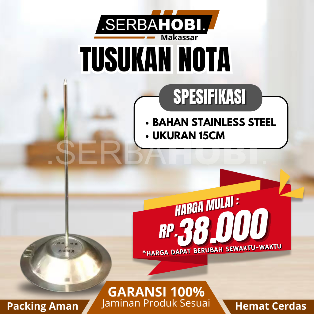 

Akrilik Display Brosur / Hanging Banner / Tusukan Nota / Bell Meja / Bill Holder Tab Grabber Penjepit Kertas Bon Stainless Steel