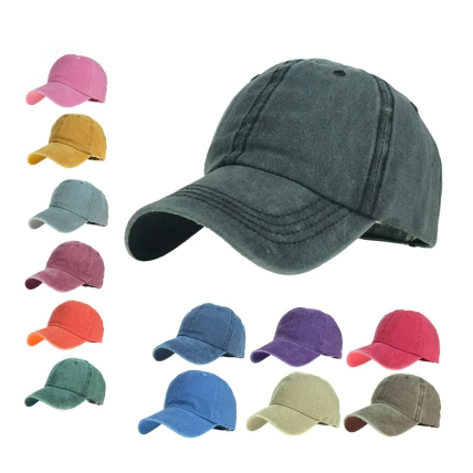 Foratjin- Topi Baseball Polos Bahan Katun jeans Vintage