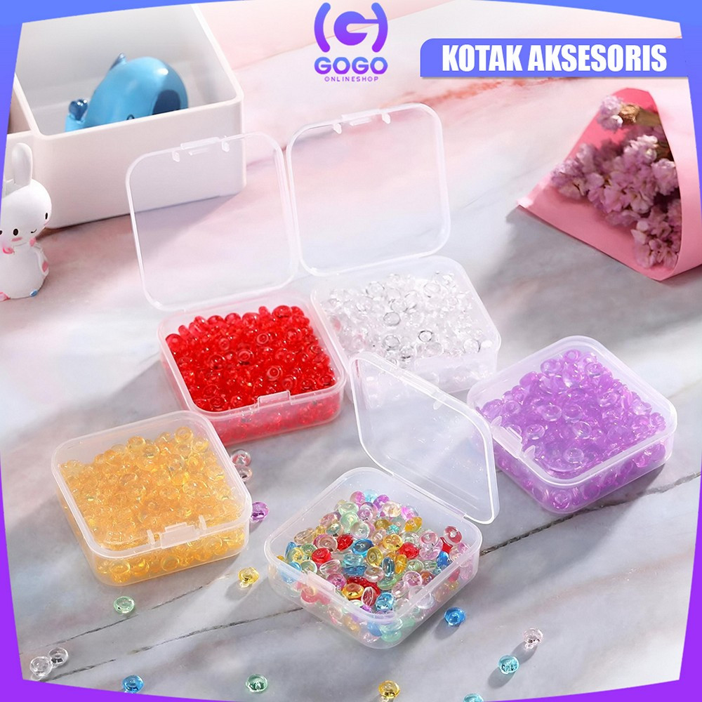 GOGO-C1165 Kotak Perhiasan Mini Transparan Kotak Obat Aksesoris Kecil / Wadah Kecil Kotak Plastik Mi