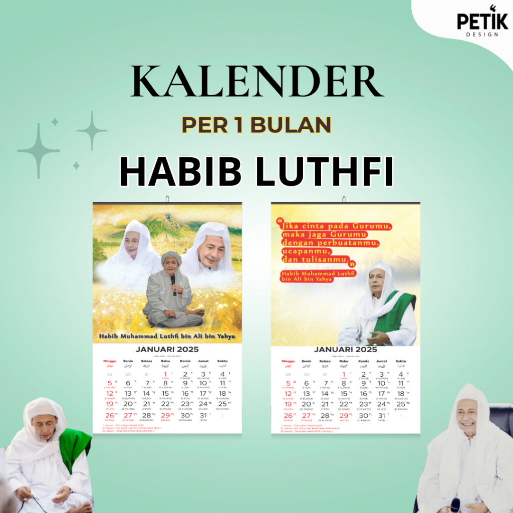 

Kalender Dinding Habib Luthfi bin Yahya NU 2025 12 Lembar Klem