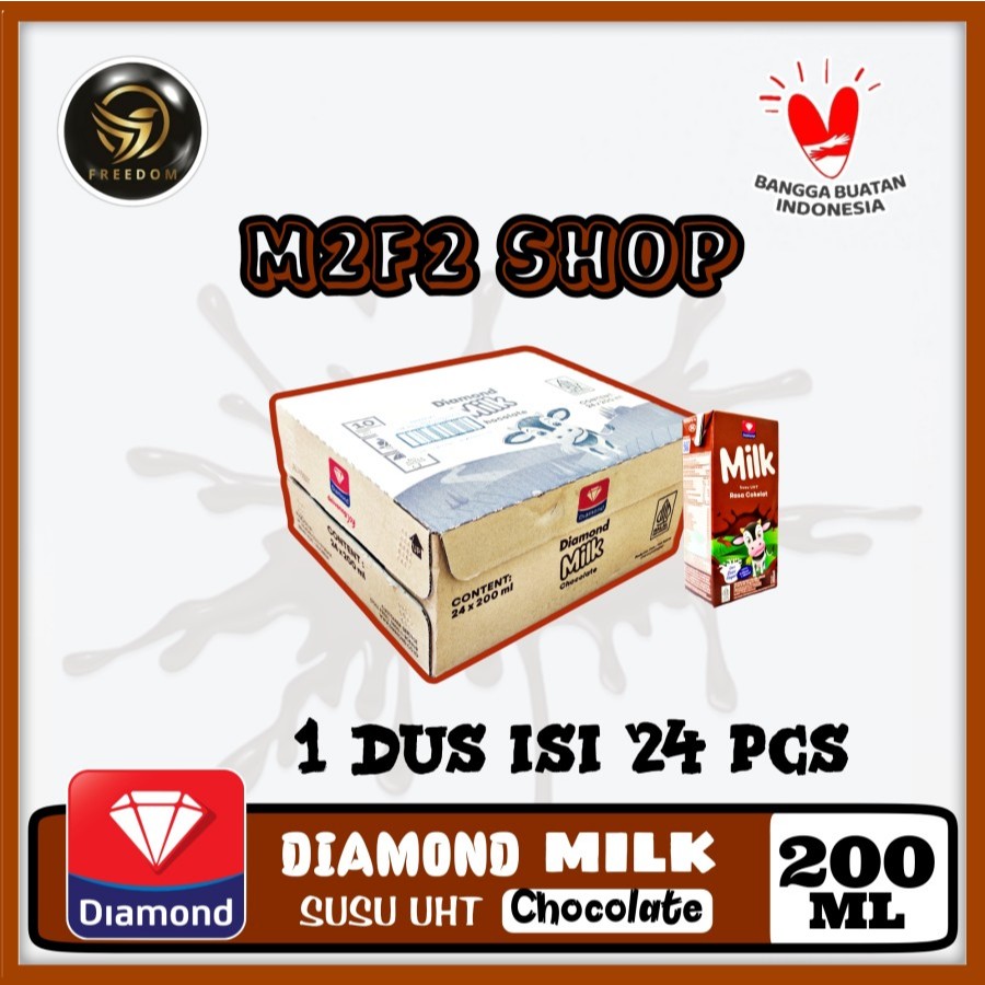 

DIAMOND Milk Susu Kotak UHT Chocolate | Rasa Cokelat - 200 ml (Kemasan Karton)