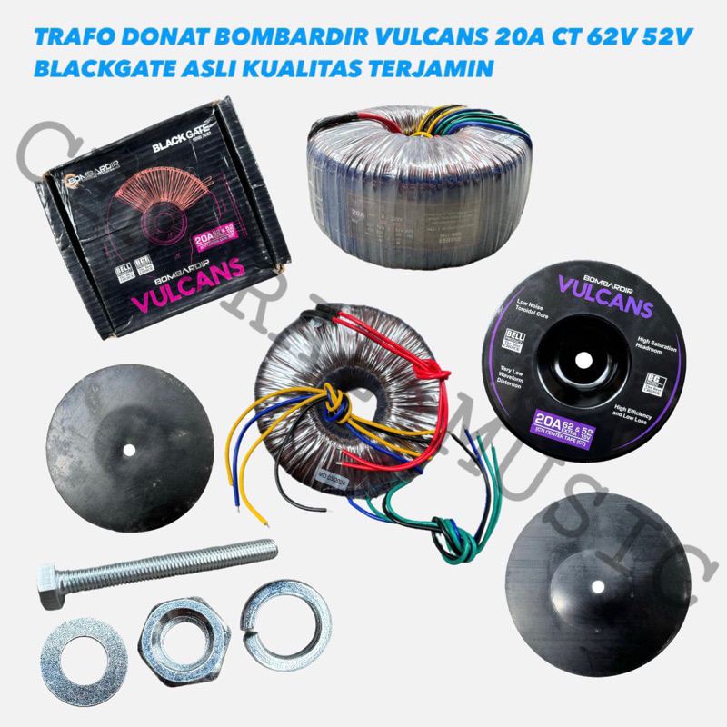 TRAFO DONAT BOMBARDIR VULCANS 20A CT 52V - 62V BLACKGATE ASLI HIGH QUALITY