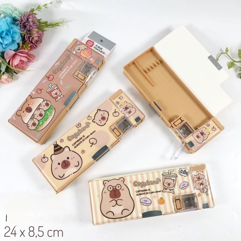 

Kotak Pensil Multifungsi 2 Sisi Magnet Karakter Anak Capybara