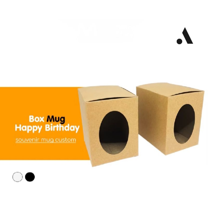 

Box Mug Coklat & Putih Polos / Dus Mug Souvenir Gelas / Kardus Mug Kotak Duplex.