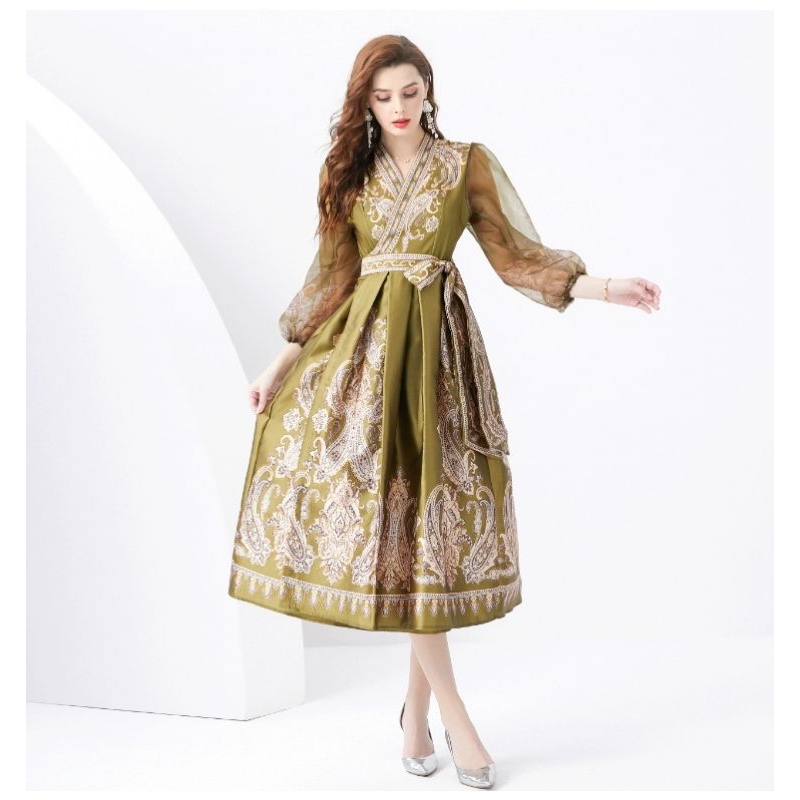 Dress Elegant Kimono Premium Gaun Wanita Korea Mewah / Elegance Kimono / Dress Putri Kerajaan Gamis 