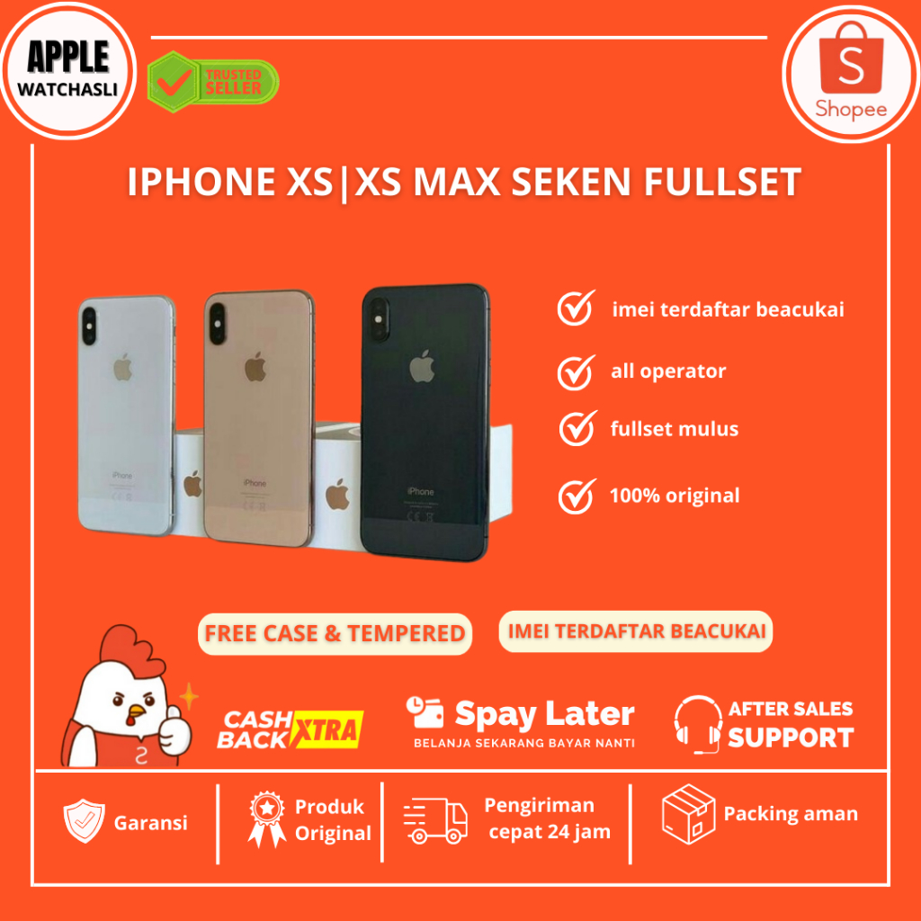 iPhone XS | XS Max 64GB 256GB 512GB Bekas Fullset Second Original Like New Seken Ori 64 256 512 GB