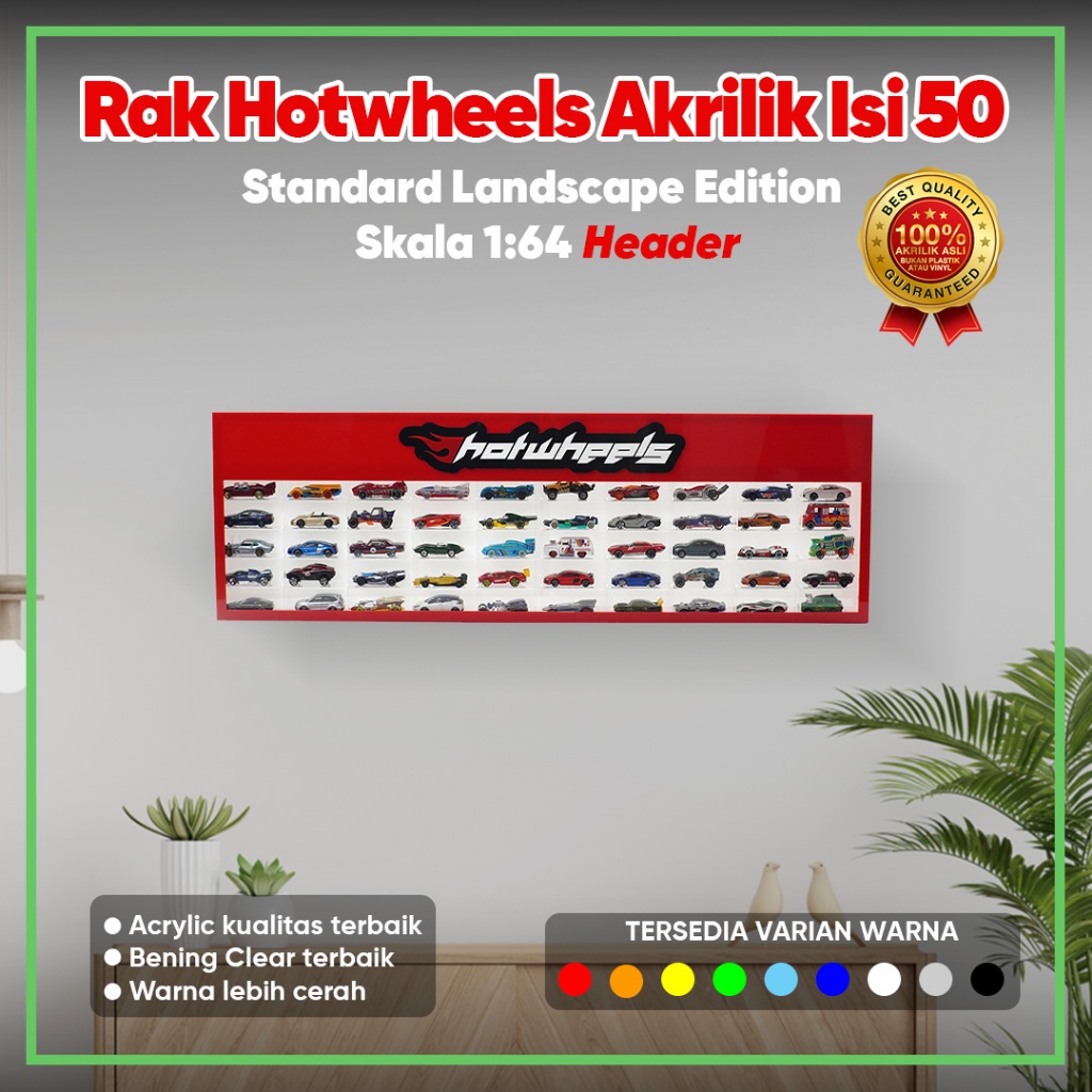 Rak Hotwheels Akrilik Isi 50 - Standard Landscape Edition Skala 1:64 Header