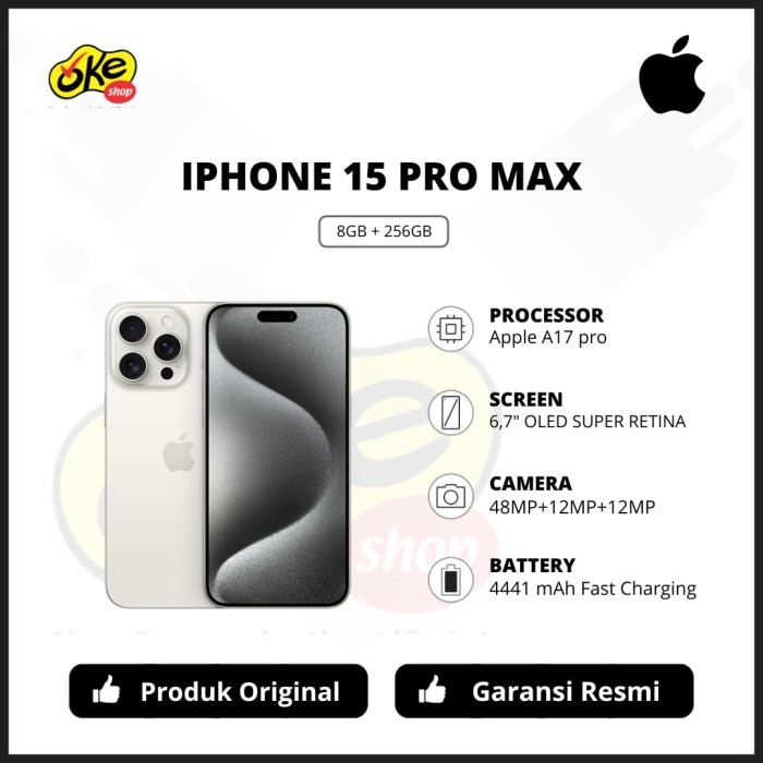 Iphone 15 Pro Max - 256 | 512 | 1 TB ( Garansi Resmi Ibox )