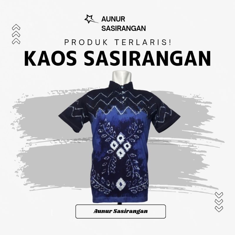 KAOS SASIRANGAN Lengan Pendek & Kerah Bahan COTTON COMBED Pria & Wanita