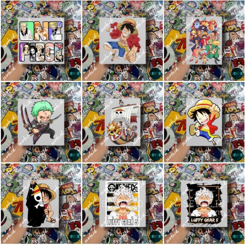 Stiker DTF Sablon Setrika Sablon Stiker ONE PIECE A