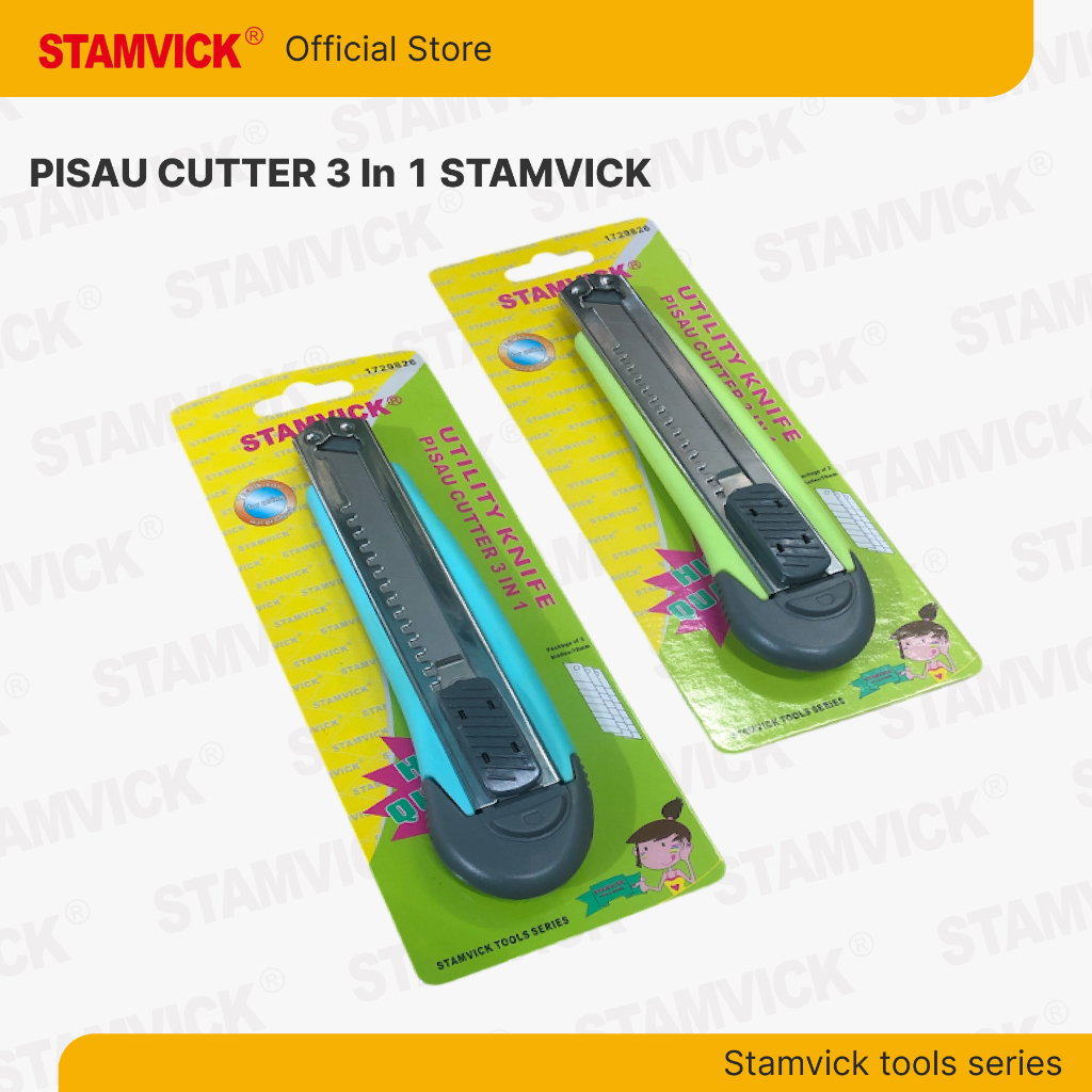 

Pisau Cutter Besar 3in1 Stamvick + 3 Mata Pisau - Utility Knife