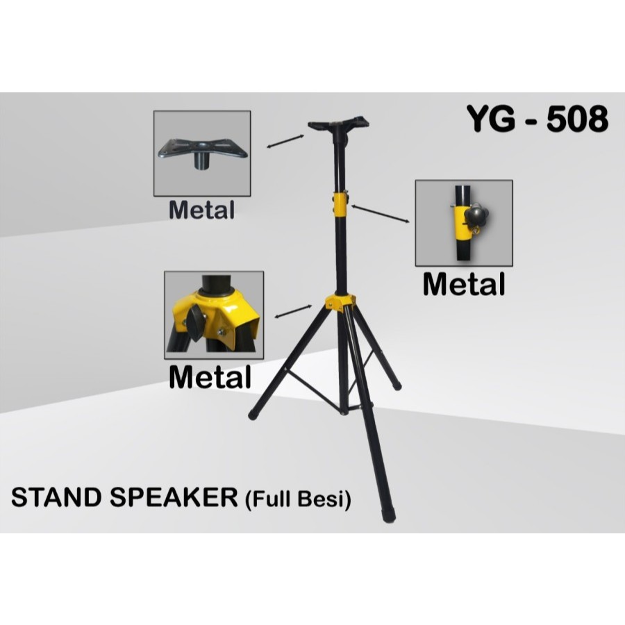 (JUAL 1 BUAH) stand speaker kuning full besi - YG508 / YG 508 -- YG 509 / YG509