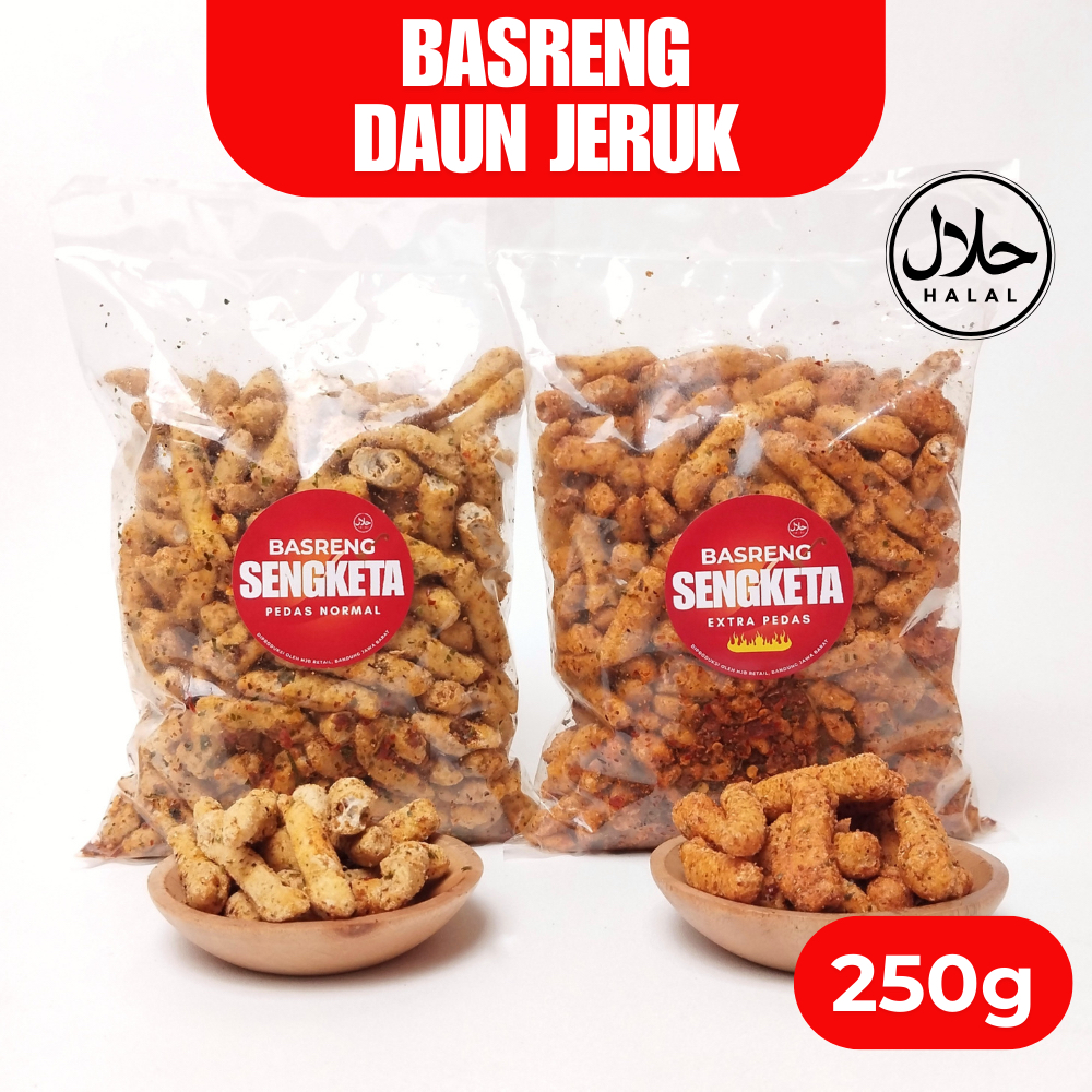 

Basreng Daun Jeruk Pedas Gurih 250 Gram (Renyah Tidak Keras) / Basreng Viral