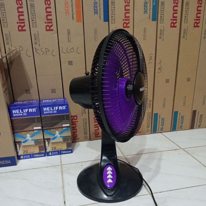Yasaka Kipas Angin 2in1 12 Inch Model 1313 - Dinding & Meja, 3 Kecepatan, Ungu/Merah