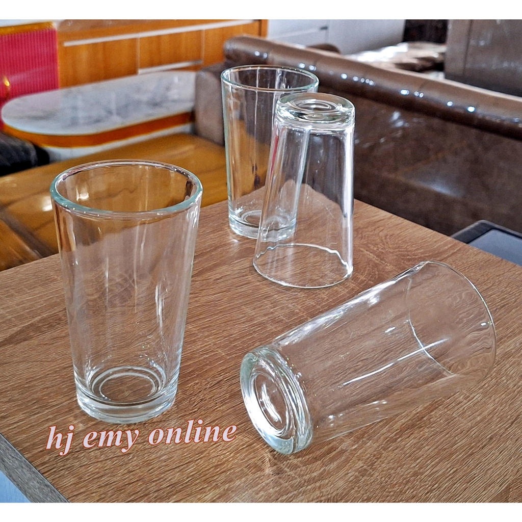 Gelas Kaca gelas polos tinggi bening Gelas Minum per 6pcs