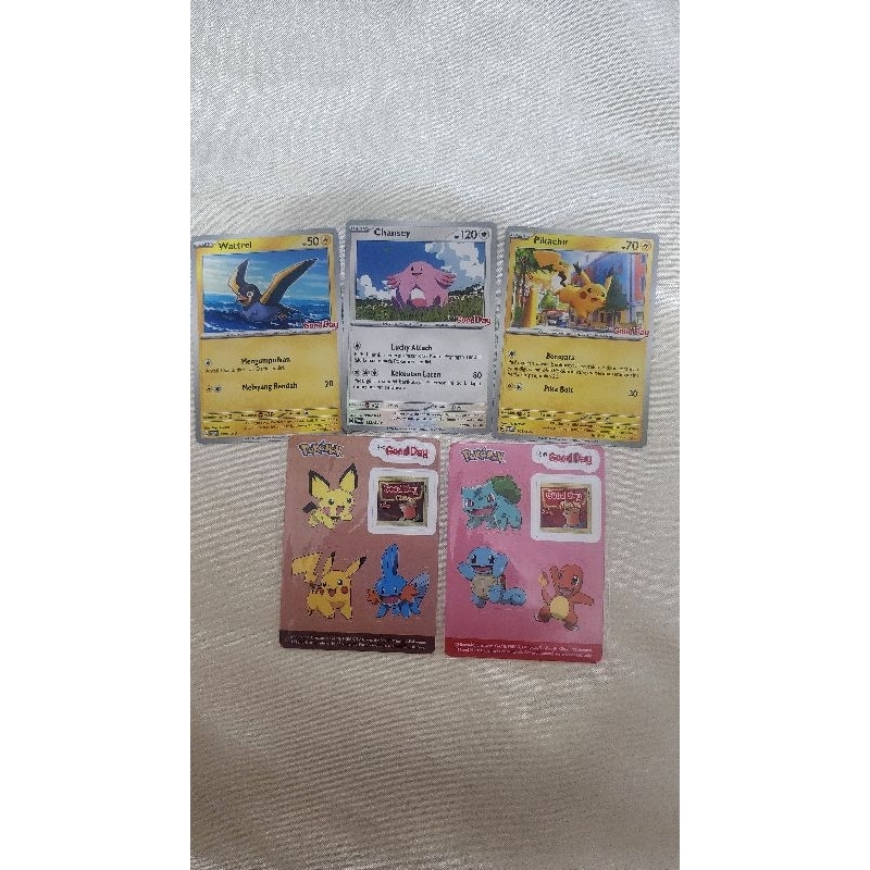 Good Day Pokemon Official Sticker and Card | Kartu pokemon dan sticker pokemon dari Good Day