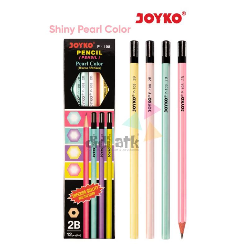 

Pensil Pencil 2B Joyko P-108 Shiny Pearl Color 1 Pak Isi 12 Pcs