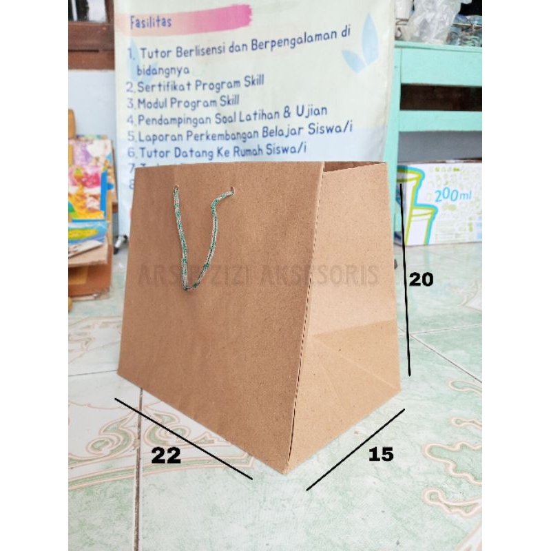 

(Tanpa Minim Pembelian) Paperbag Cokelat Polos Tas Kertas Kraft Goodie Bag Souvenir Satuan Eceran Grosir