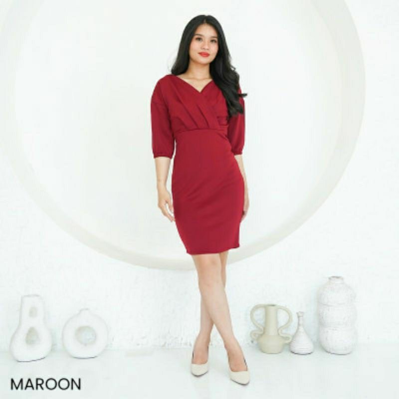 Felicity Dress, Mini Dress Bahan Prime Scuba