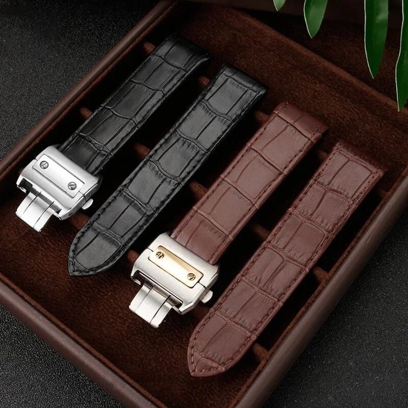 Tali Strap Jam Tangan Cartier Santos Catir Leather Kulit Super Pria Wanita