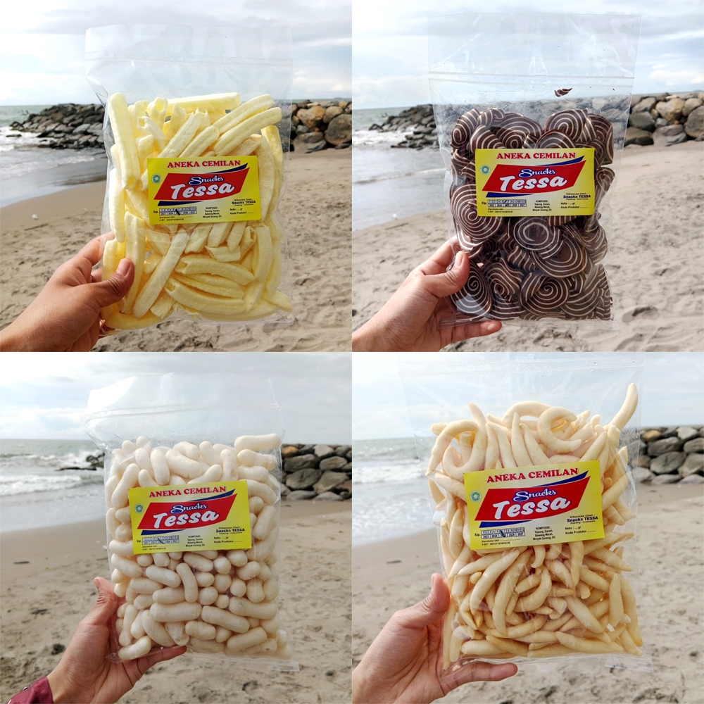 

Snack Tessa Cemilan Enak & Renyah (Stik Kentang, Kuping Gajah, Pilus, Telur Gabus, Kerupuk Keong)