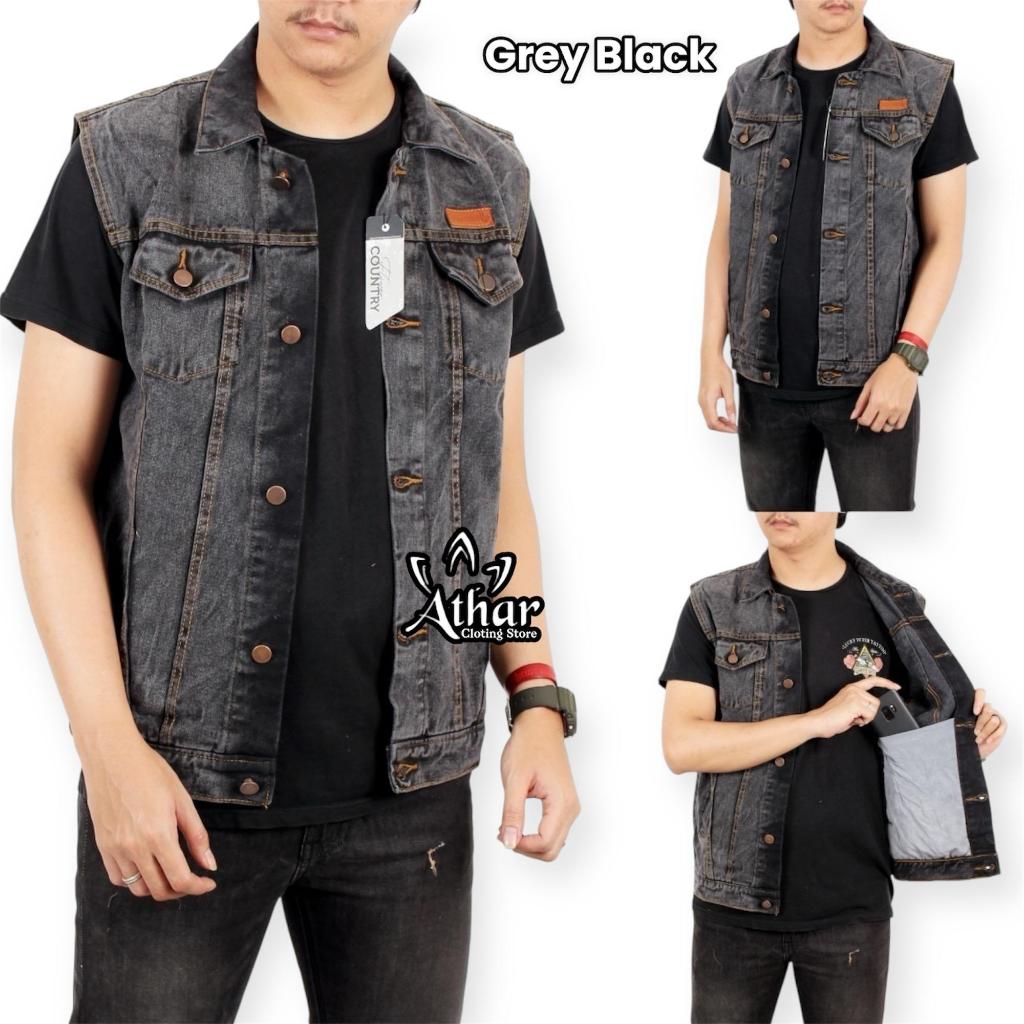 ROMPI JEANS PRIA SANDWASH GREY BLACK JUMBO M- XXXL VEST Bikers Sakatsu DISTRO