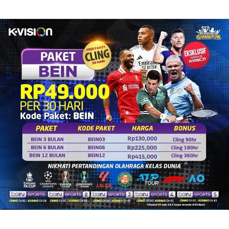 Paket Bein K-Vision free Paket Cling