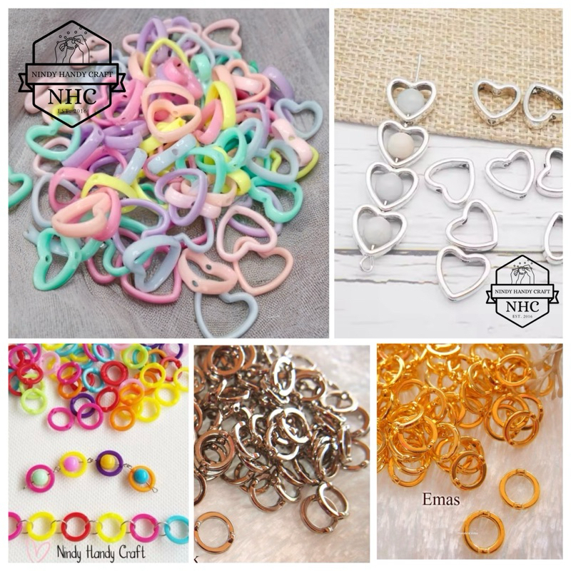 Manik CCB Pandora Love - Bulan - Frame Beads - Manik Love Lubang
