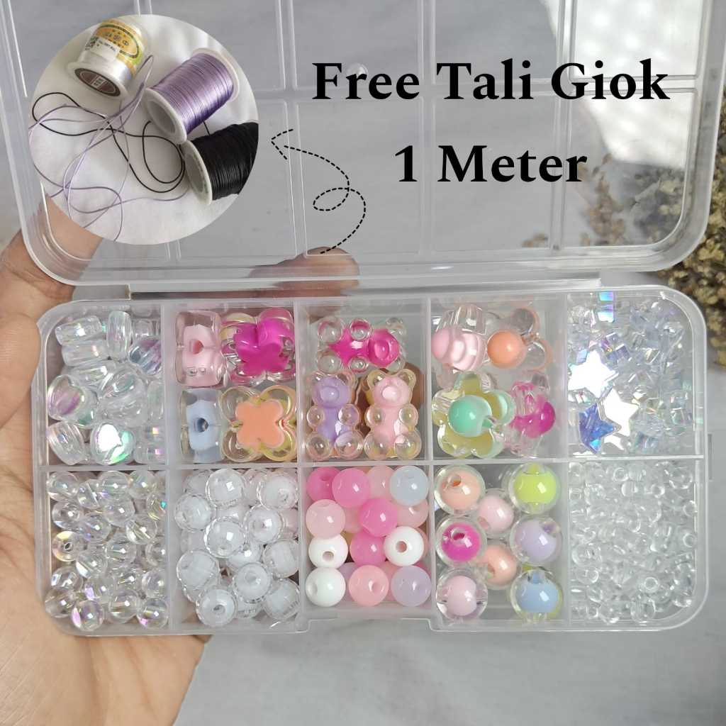 manik manik pasir 1 box lengkap/manik manik gelang/manik manik gelang/beads kit