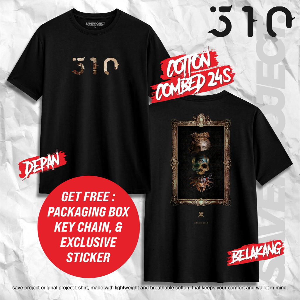 SAVE. Project | 510 "ORIGIN" | Kaos Metal Band 510 Origin | 510 Merch | Merchandise Band 510 | Kaos