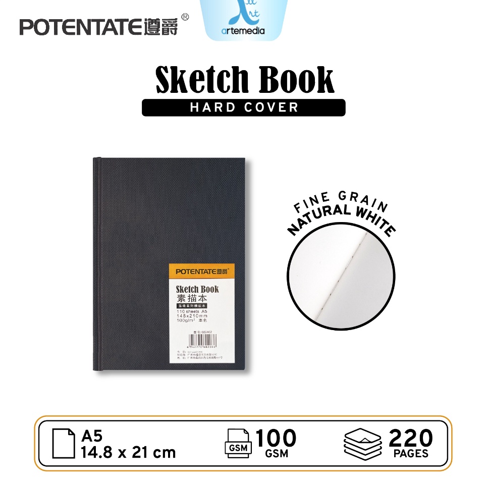 

Lebih Keren Potentate Hard Cover A5 Stitch Bound Sketchbook