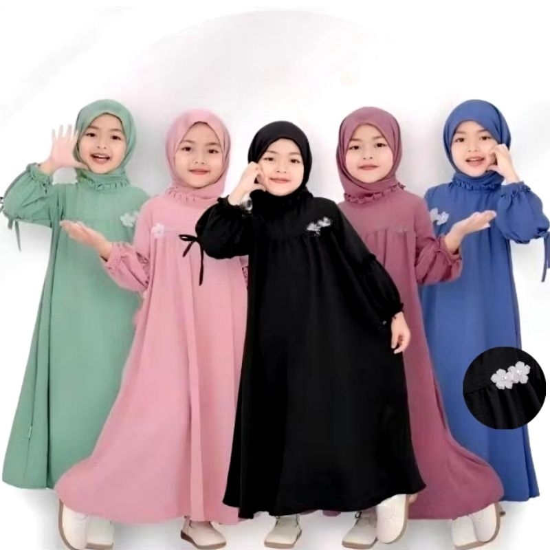 MURAH LIMITED GAMIS PEREMPUAN RAYON CRINKLE AIRFLOW 0-17 TAHUN & DEWASA RAGAM WARNA DRESS