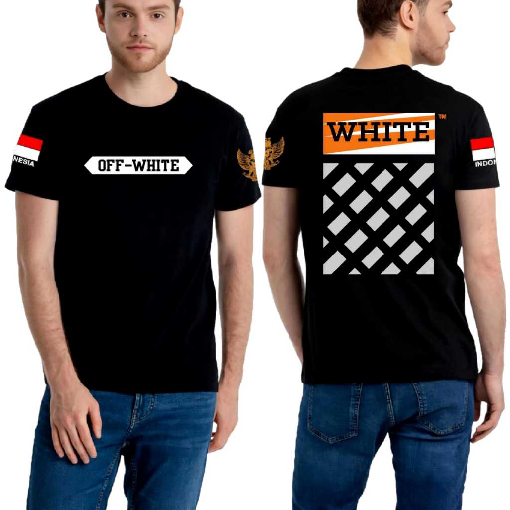 kaos distro off white keren / baju atasan pria