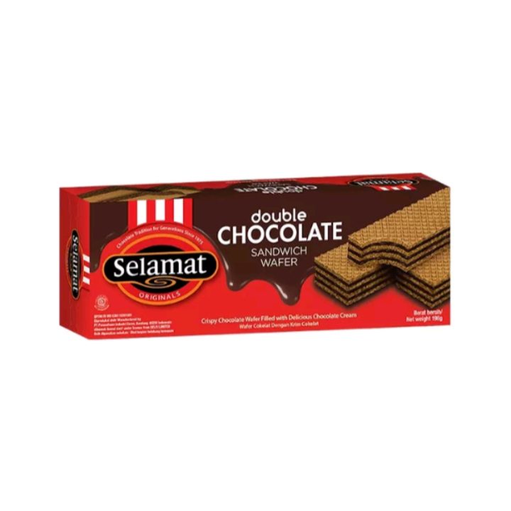 

wafer selamat sandwich 145gr double chocolate black vanila