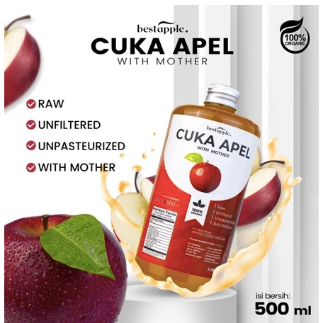 

❤ERIKA BPOM❤ CUKA APEL WITH MOTHER BESAR 500ml | Bestapple - Cuka Apel Original - Diet Detoks - Apple Cider Vinegar - Toner Wajah Alami