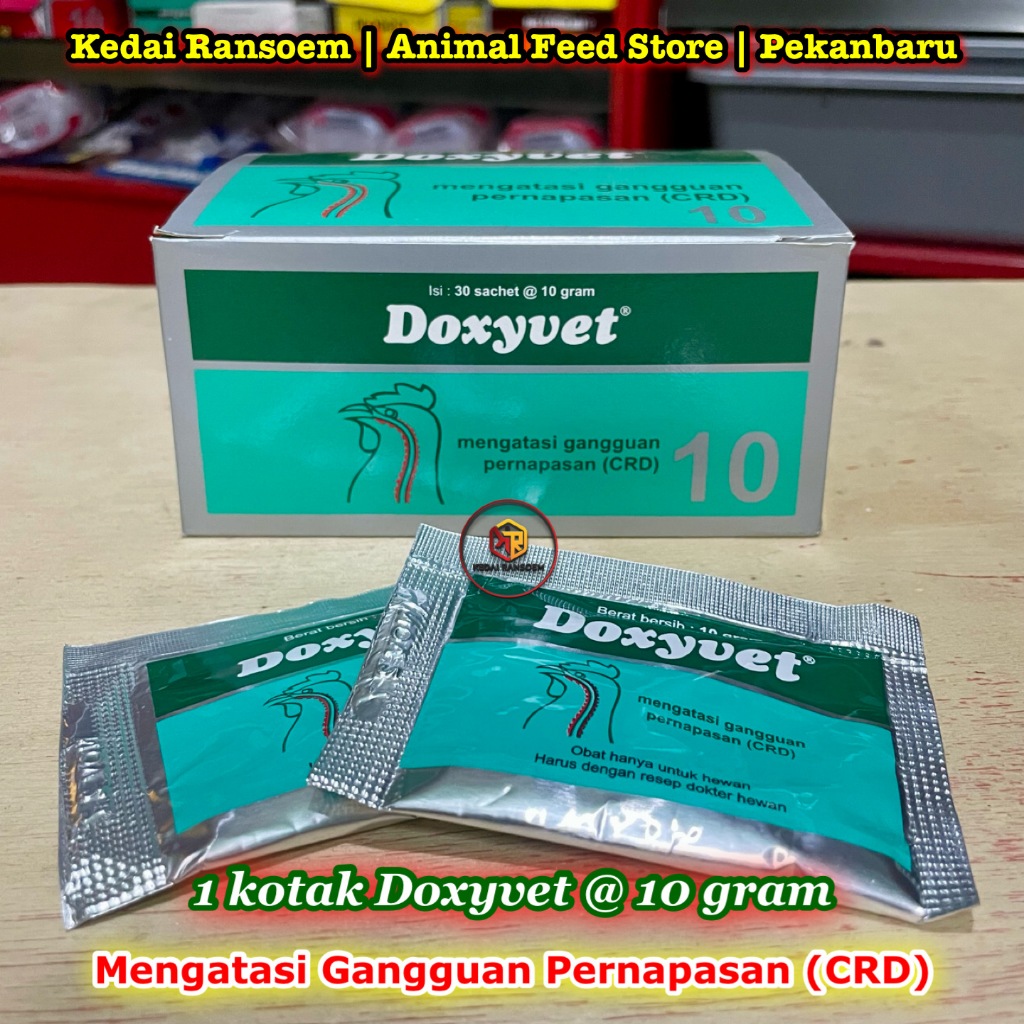 1 kotak Doxyvet @ 10 gr | Isi 30 Sachet | Obat untuk Mengatasi Gangguan Pernapasan pada Unggas CRD