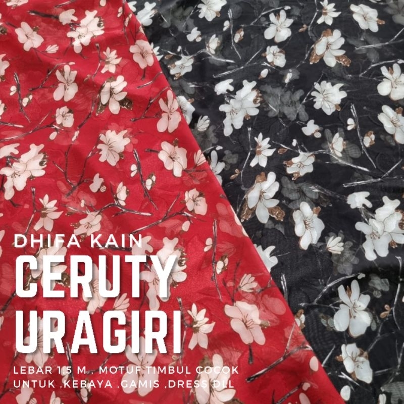 kain sifon rubiah / kain ceruty uragiri motif timbul / kain gamis / kain meteran