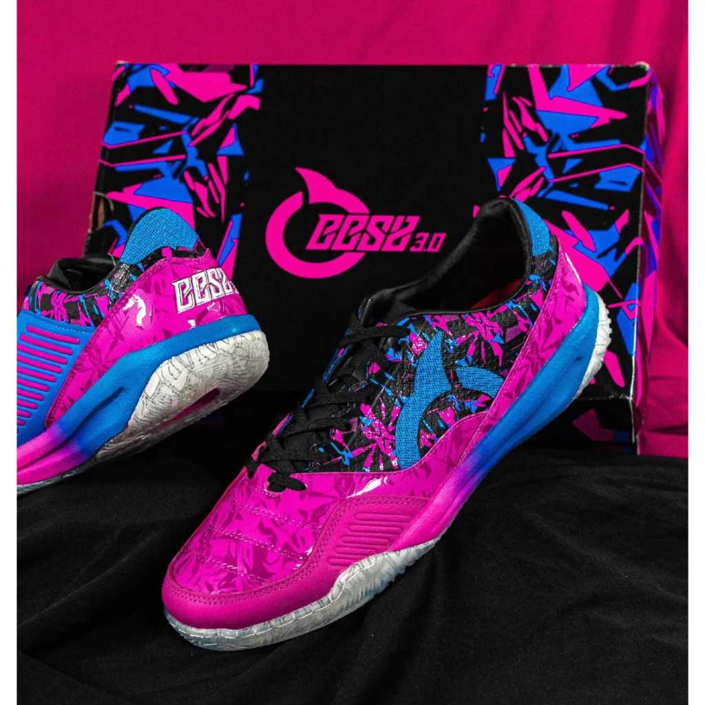 ( STOCK LANGKA ) Sepatu Futsal Ortuseight Jogosala Crusher BBS SE 3.0 - Magenta/Vortex Blue/Black