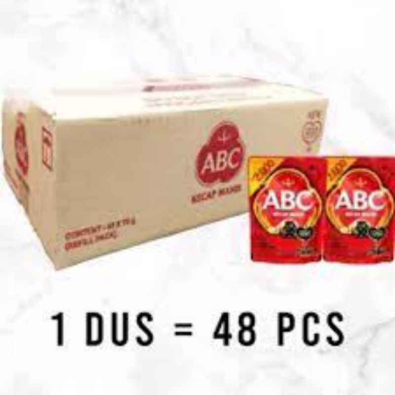 

kecap manis abc pouch 62 gr 1 dus, isi 48 pouch