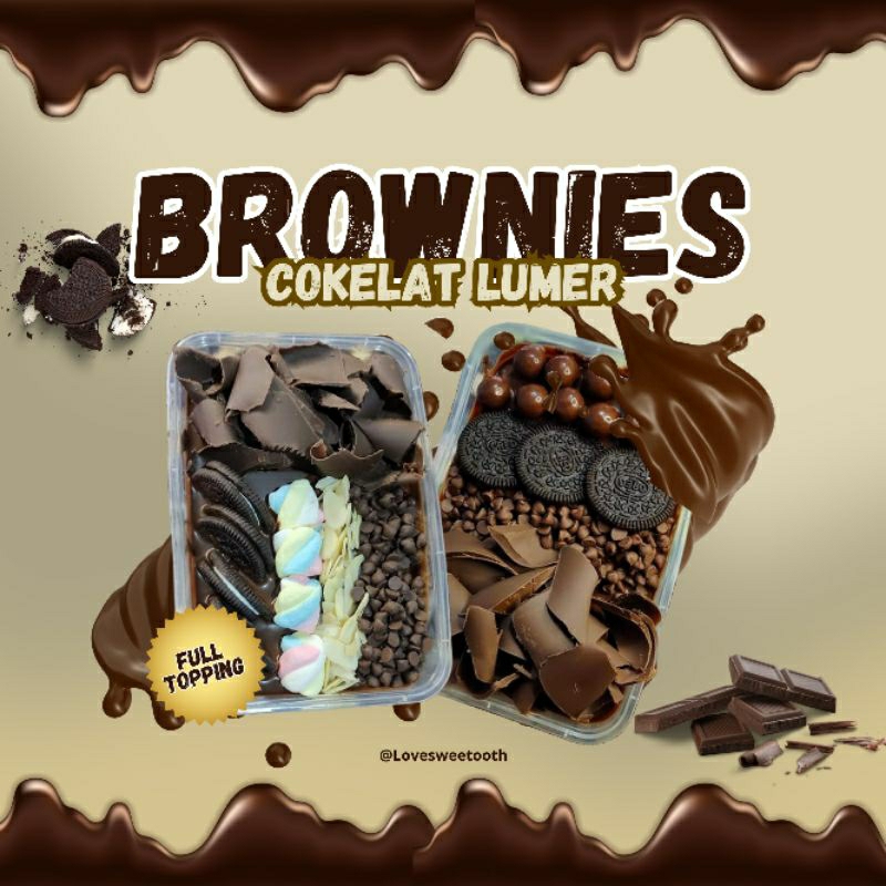 

Brownies Full Topping 650ml - Cokelat Lumer - Dessert - Snack Murah