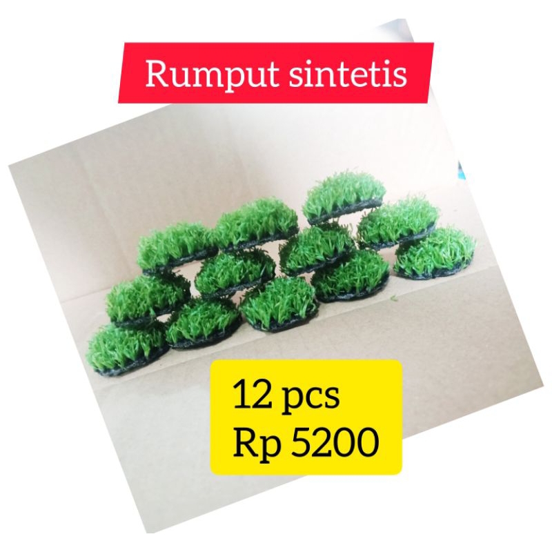 rumput sintetis moss artificial 12 biji dekorasi aquarium aquascape hardscape tebing diorama bahan p