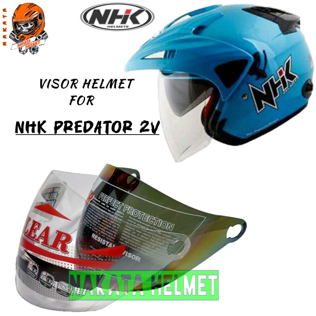 Kaca helm NHK PREDATOR 2 VISOR helmet nhk predator 2V Bening Pelangi