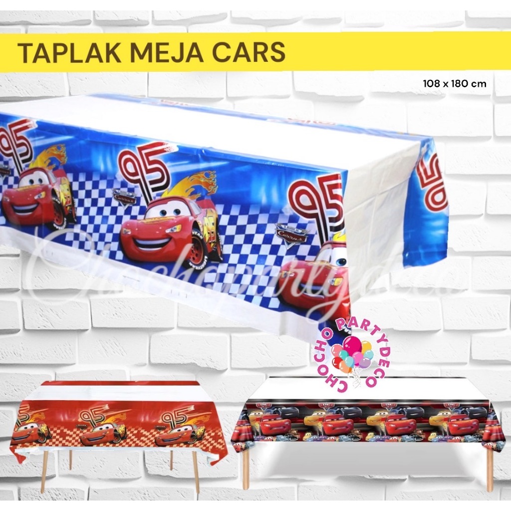 Taplak Meja CARS MCQUEEN / Taplak Ulang Tahun Mobil Cars