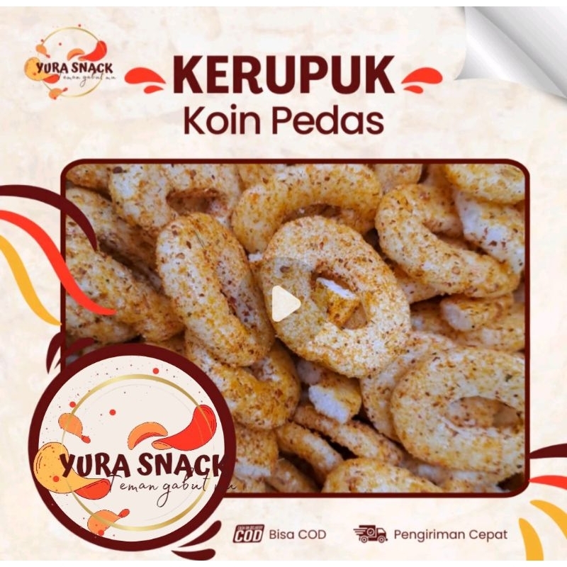 

Kerupuk Koin Pedas | Kerupuk setan | Krupuk Ring Udang Rasa Pedas 250gr, 500gr,1000gr