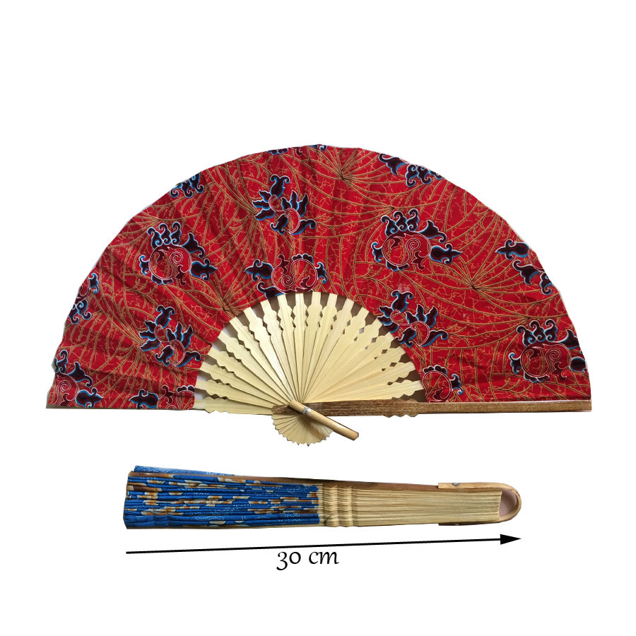 Paket 100Pcs Souvenir Pernikahan Kipas Batik Jumbo 30cm Souvenir Kipas Batik Jumbo