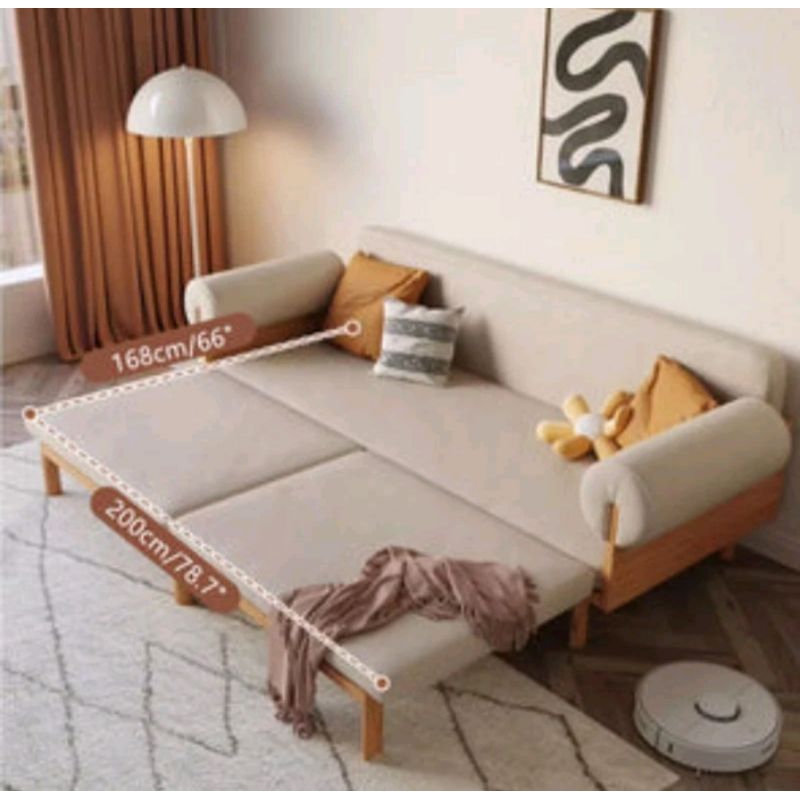 sofa bed/ sofa recceses arm folding/ sofa santai lipatan 3 2 seat modern minimalis